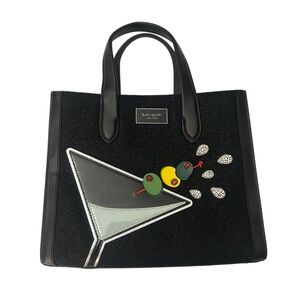 Kate Spade Black Tote with Martini Embellishment